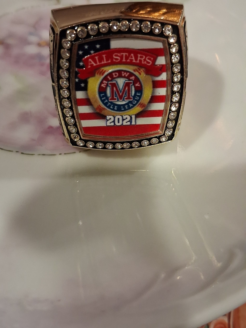 2021 All Stars Commemorative Ring - Gold Tone, Red/Blue - Picture 1 of 3